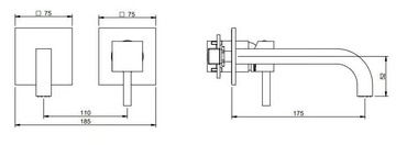 X-CHANGE_MONO - Wall-mounted single handle brass washbasin mixer by Rubinetterie Treemme - view 3